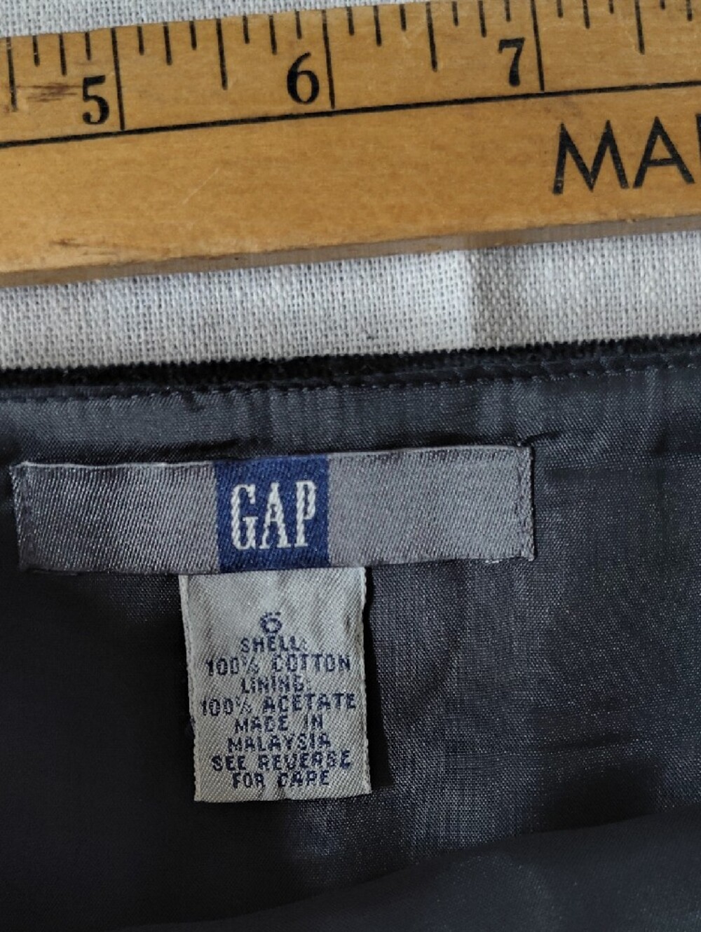 Vintage GAP Black Velvety Mini Skirt with Side Button Trim - Picture 2 of 7